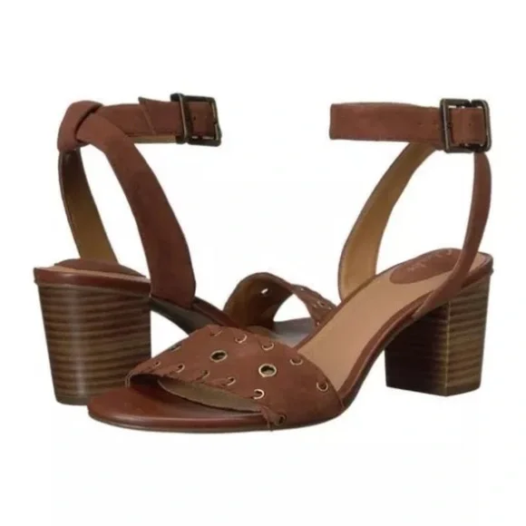 Like new Clarks Brown Ankle Strap Block Heel Sandals - Picture 2 of 11